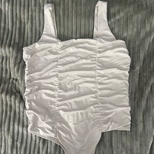 Ruched Squareneck Bodysuit